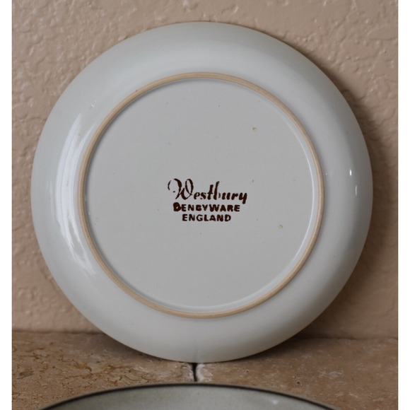 Denby Westbury Bread Plates Set of 3 Stoneware 6.5” Pottery England Vintage 70s - Picture 4 of 4
